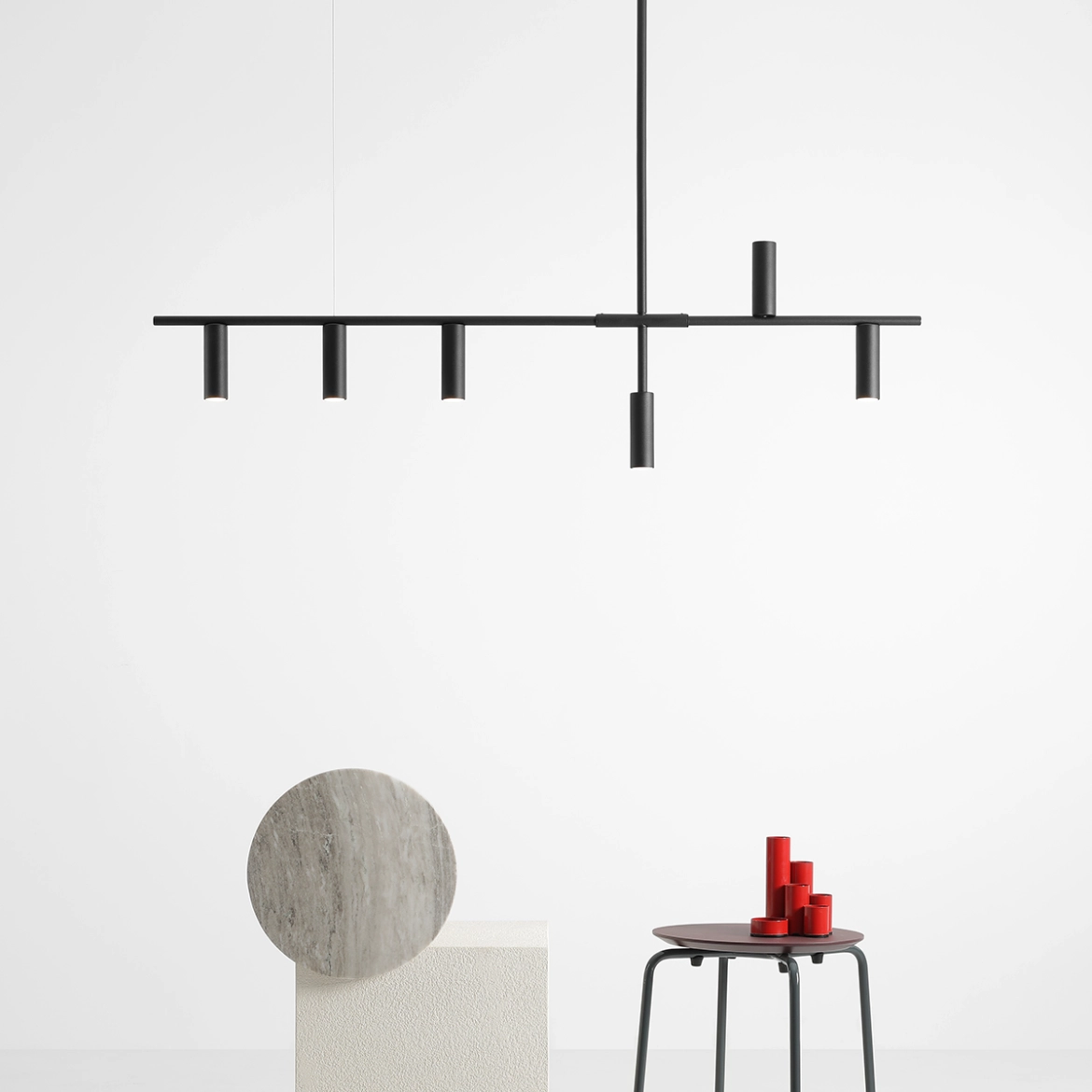 LAMPA WISZĄCA TREVO 6 ALL BLACK 1104K1 ALDEX