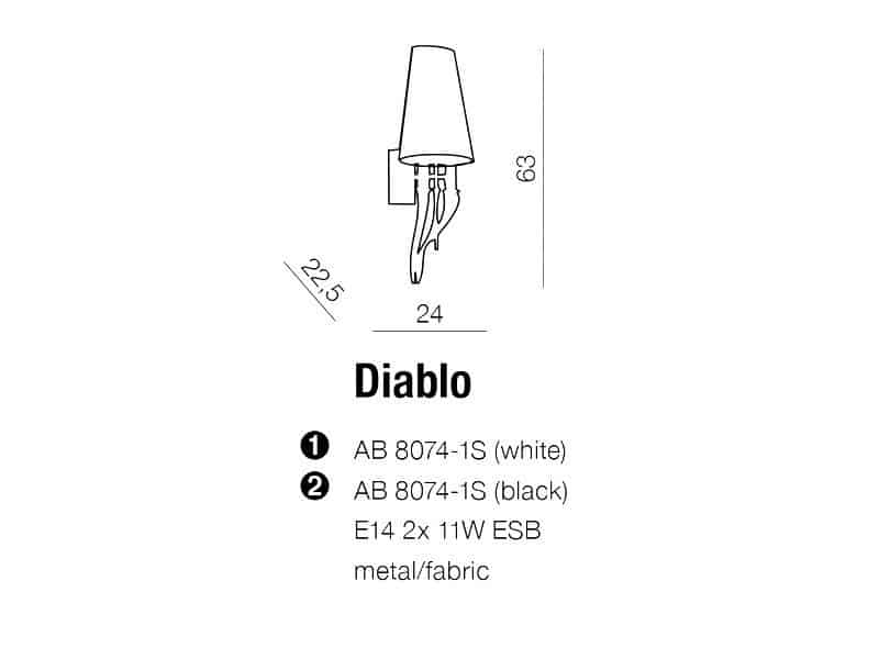 Kinkiet DIABLO BLACK AZ1343 AZZARDO