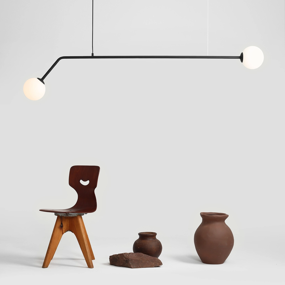 LAMPA WISZĄCA 2-PŁ. PURE BLACK (średnica klosza 14cm) 1064H1 ALDEX