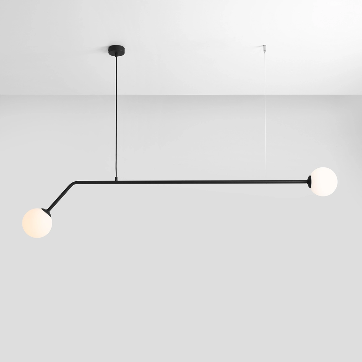 LAMPA WISZĄCA 2-PŁ. PURE BLACK (średnica klosza 14cm) 1064H1 ALDEX