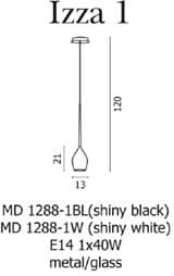 Lampa wisząca IZZA 1 AZ0130 AZZARDO