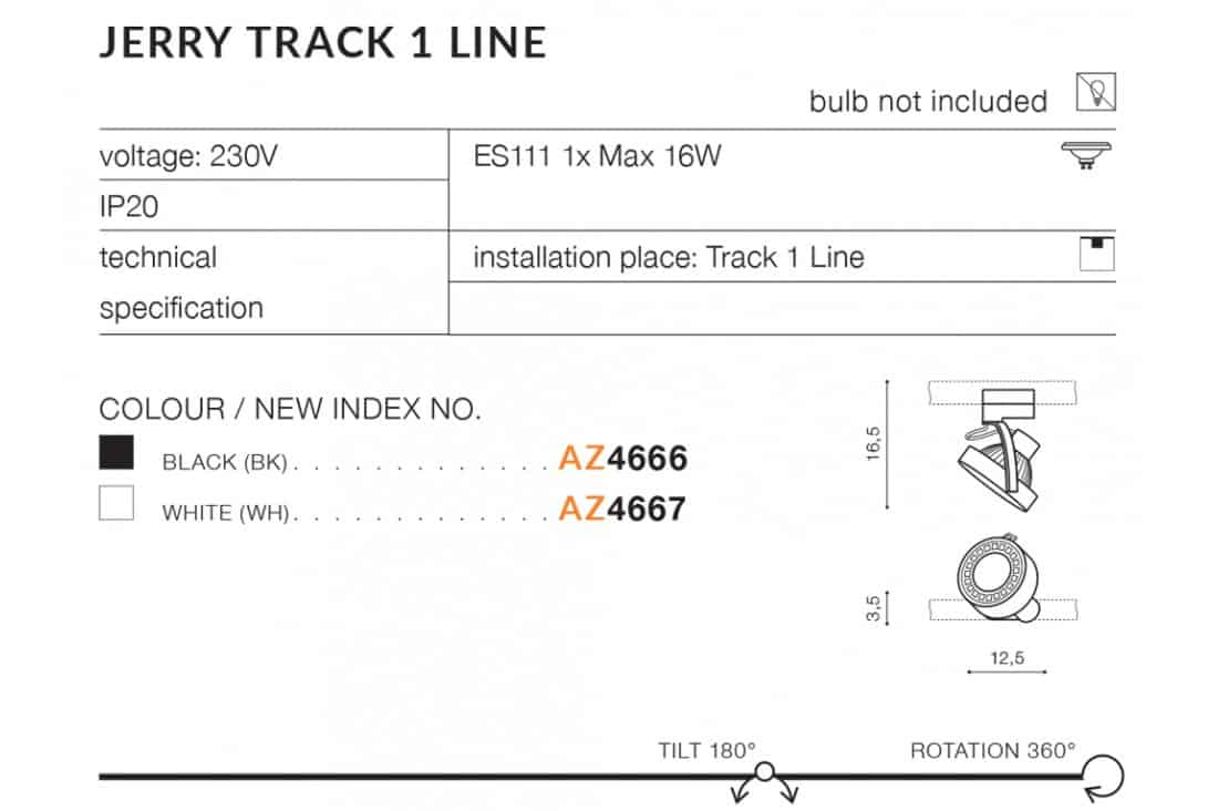 Jerry Track 1Line (black) AZ4666 AZZARDO