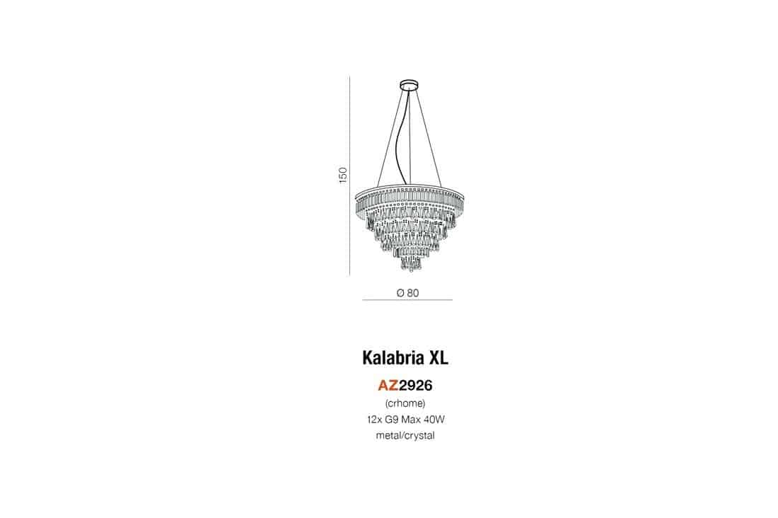 Lampa wisząca KALABRIA XL PENDANT chrom AZ2926 Azzardo