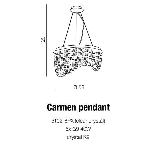 Lampa wisząca CARMEN TOP/PENDANT transparentna AZ1284 Azzardo