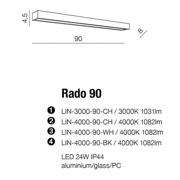 Kinkiet RADO 90 4000K WH AZ2083 AZZARDO