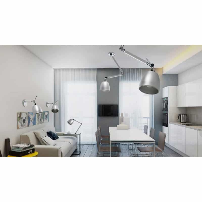 Lampa stołowa ZYTA S TABLE ALU aluminium AZ2307+AZ2596 śr.33cm AZZARDO