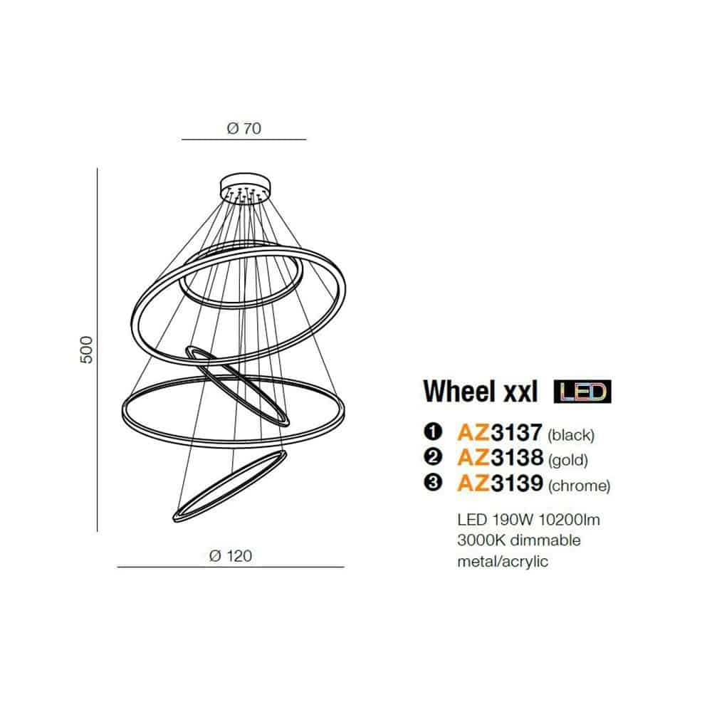 Lampa wisząca WHEEL XXL AZ3138 AZZARDO