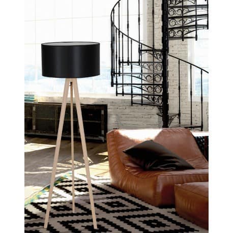 Lampa podłogowa TRIPOD WOOD AZ3013+AZ2968 black AZZARDO