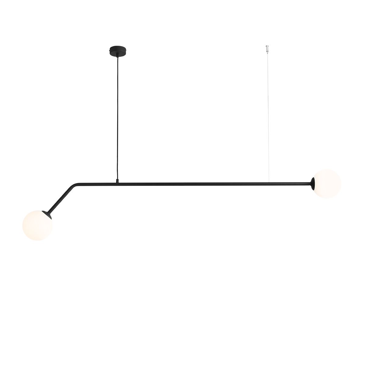 LAMPA WISZĄCA 2-PŁ. PURE BLACK (średnica klosza 14cm) 1064H1 ALDEX