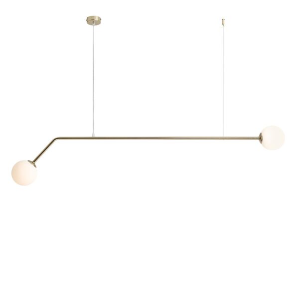 LAMPA WISZĄCA 2-PŁ. PURE GOLD (średnica klosza 14cm) 1064H30 ALDEX