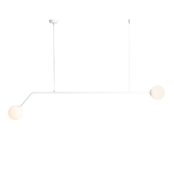 LAMPA WISZĄCA 2-PŁ. PURE WHITE (średnica klosza 14cm) 1064H ALDEX