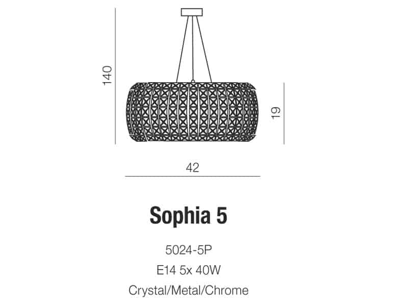 Lampa Kryształowa SOPHIA 5 AZ0522 AZZARDO