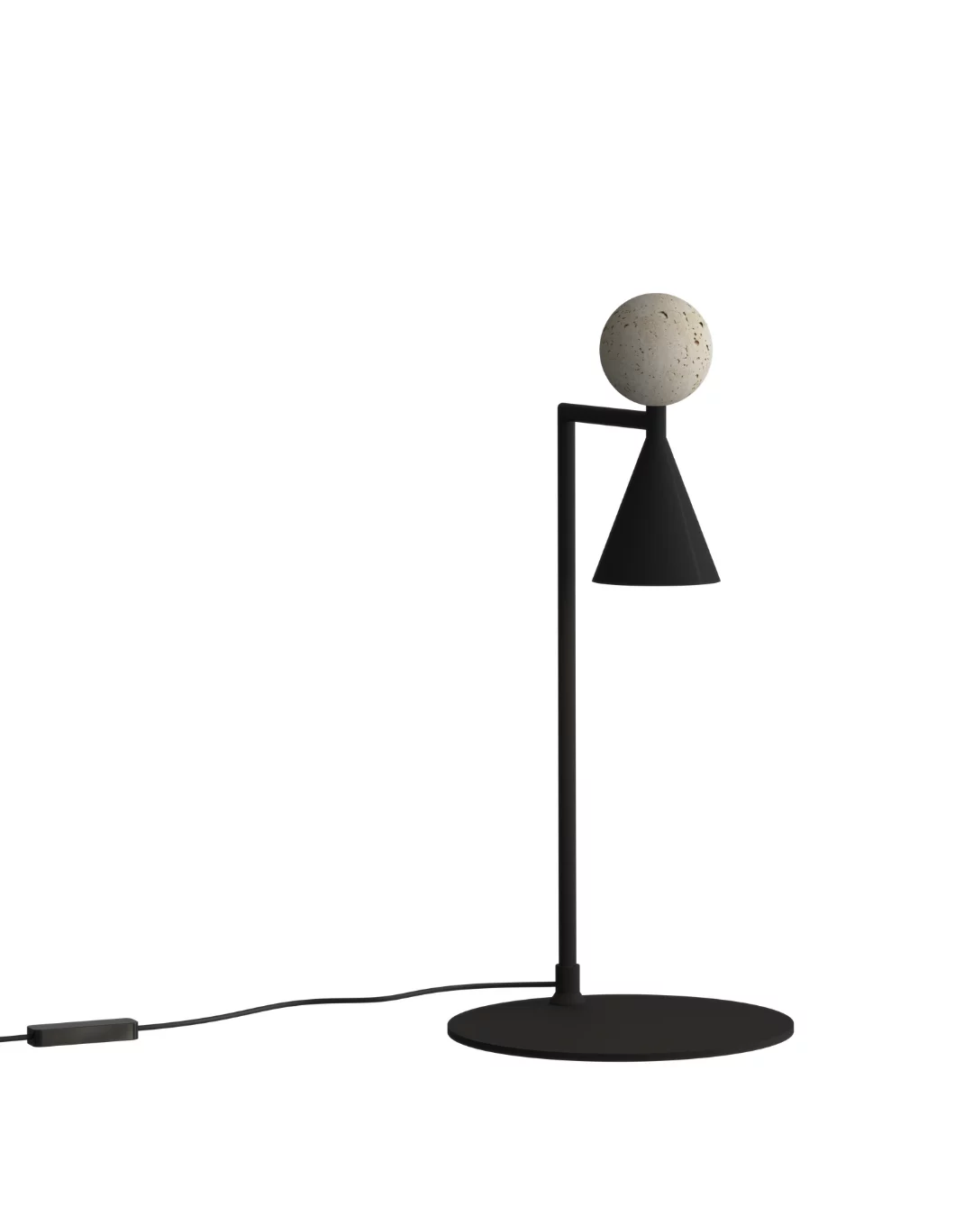Lampa Stołowa Bingo 9w Czarny+trawertyn T0070 MaxLight