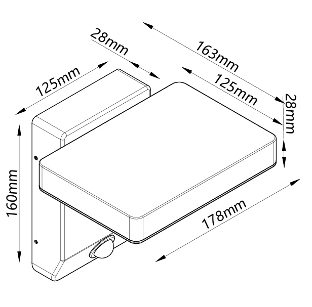 Lampa Zewnętrzna Z Czujnikiem Ruchu Ladis 20W Czarny IP65 W0471 MaxLight