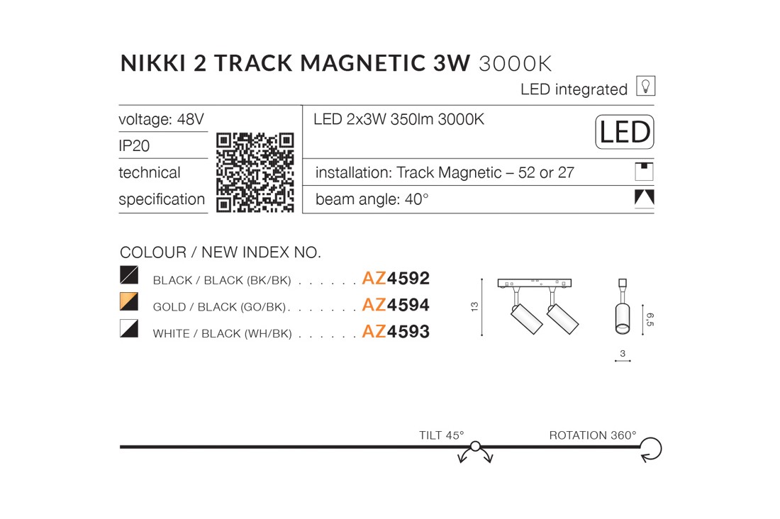Alfa Nikki 2 Track Magnetic (gold/black) AZ4594 AZZARDO