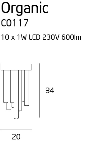 Organic Chrom C0117D Plafon Mały MAXLIGHT