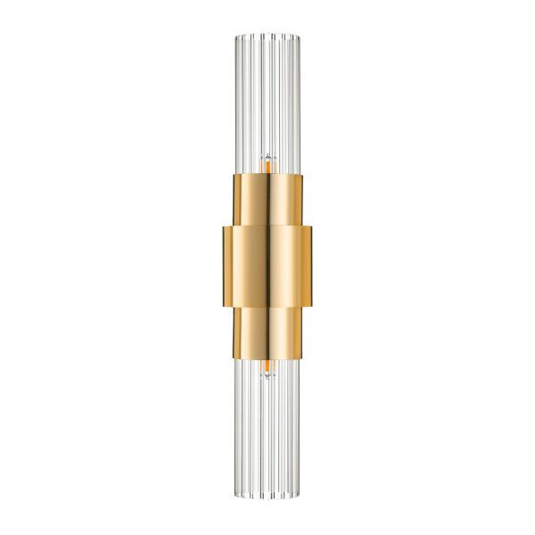 Lampa ścienna GLOW 46 cm - kinkiet złoty, szkło ryflowane ST-DW7790 Step into design