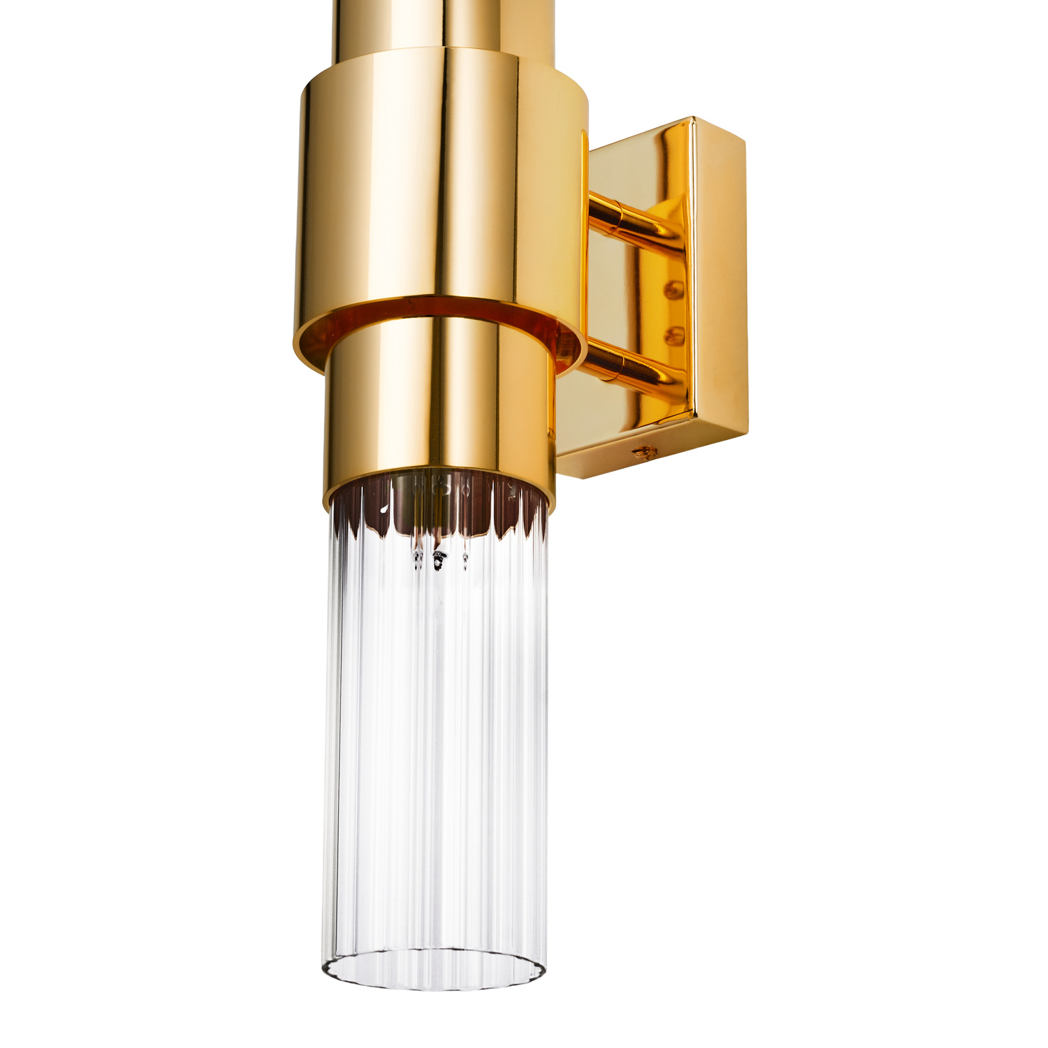 Lampa ścienna GLOW 46 cm - kinkiet złoty, szkło ryflowane ST-DW7790 Step into design