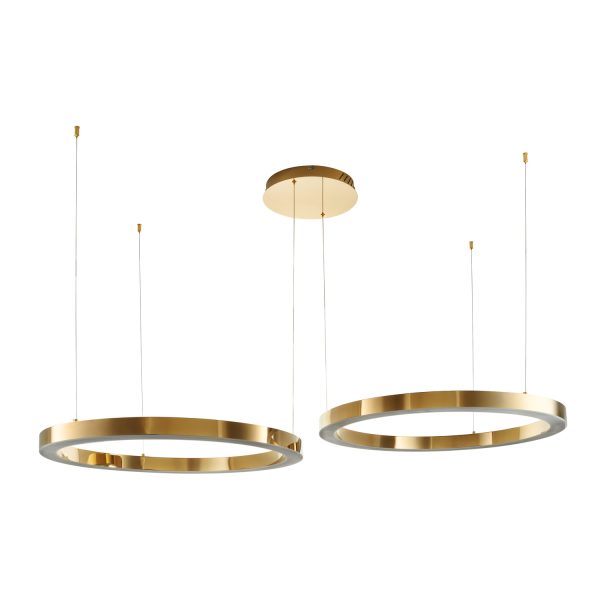 Lampa wisząca CIRCLE 60+80 LED złoty połysk na 1 podsufitce DN924-60+80 gold Step into design