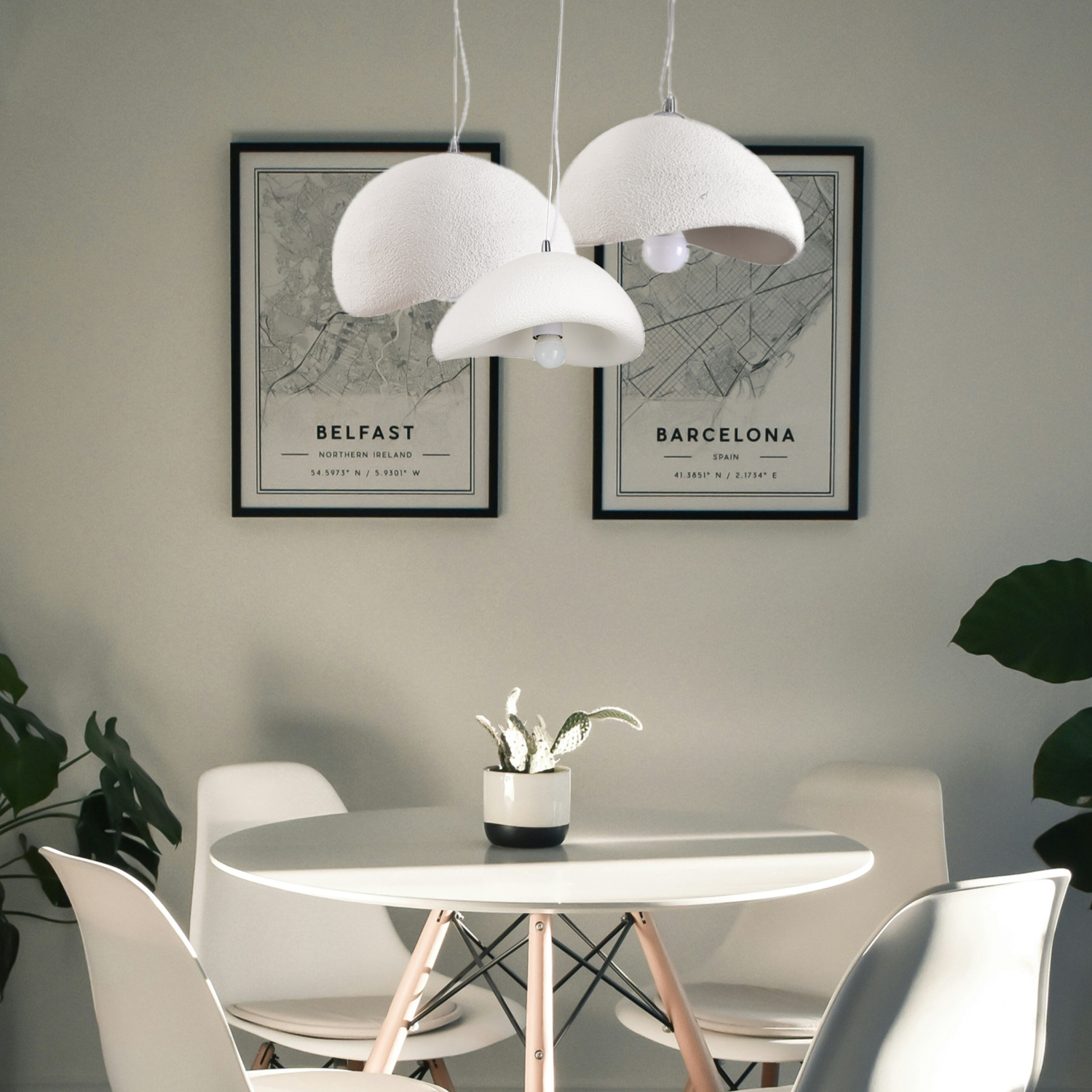 Lampa wisząca STONE 80 cm - biała DN426-800 Step into design