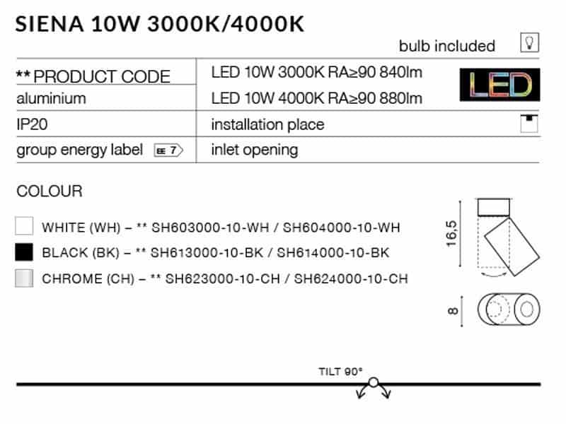 Plafon SIENA 10W AZ2214 AZZARDO 3000K