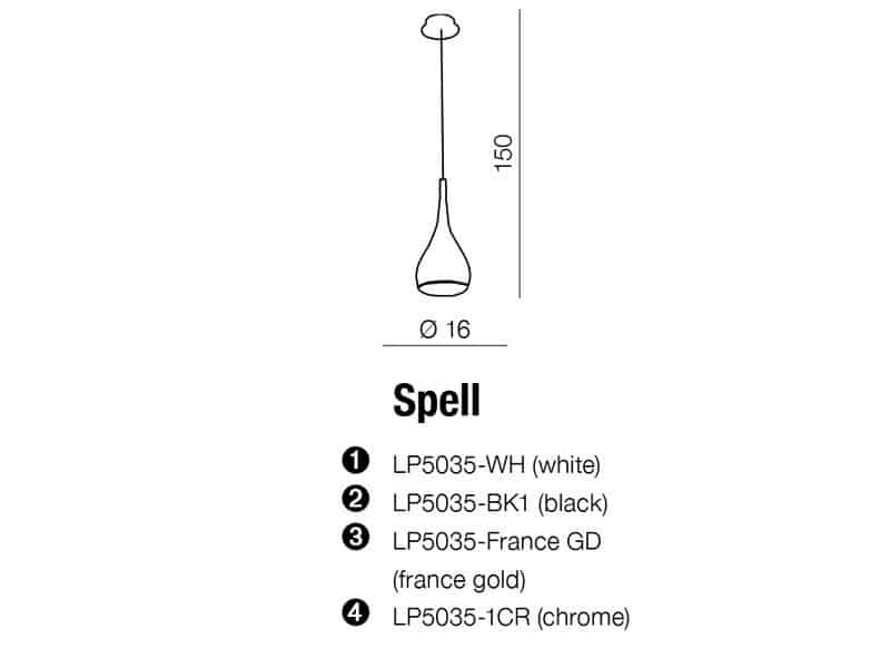 Lampa wisząca Spell AZ0287 White AZZARDO