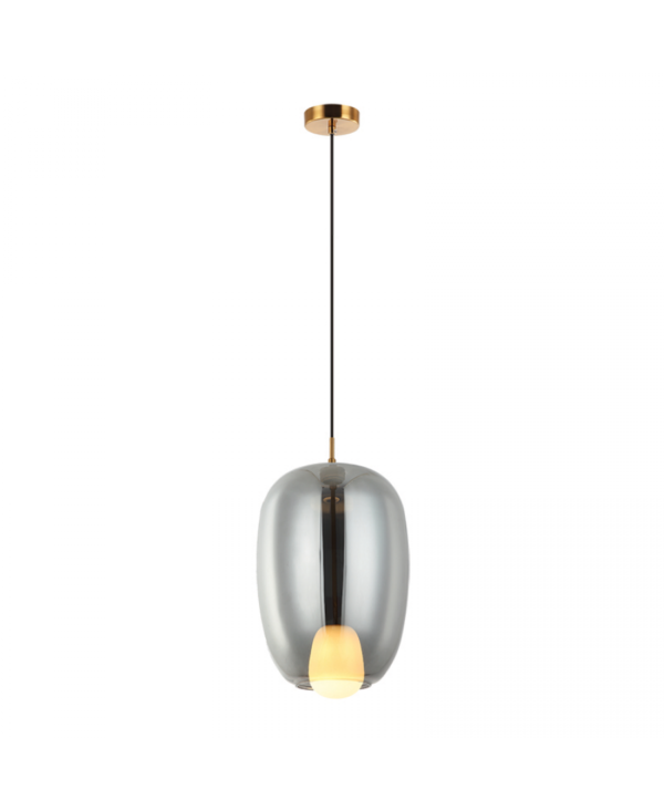 22056 PENDANT LIGHT G9 SMOKE GLASS - GOLD MAT Zambelis Lights
