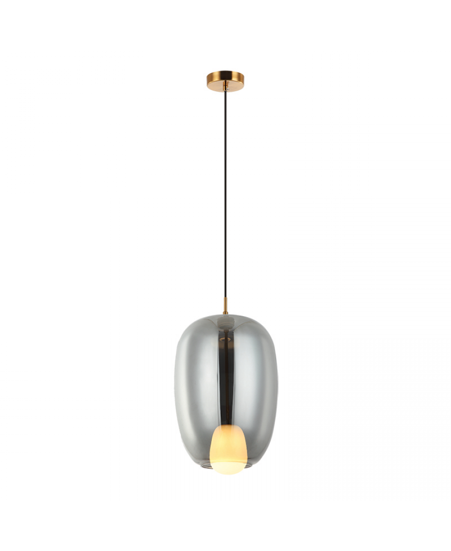 22056 PENDANT LIGHT G9 SMOKE GLASS - GOLD MAT Zambelis Lights