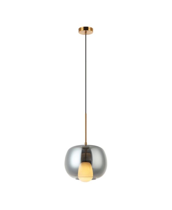22058 PENDANT LIGHT G9 SMOKE GLASS - GOLD MAT Zambelis Lights