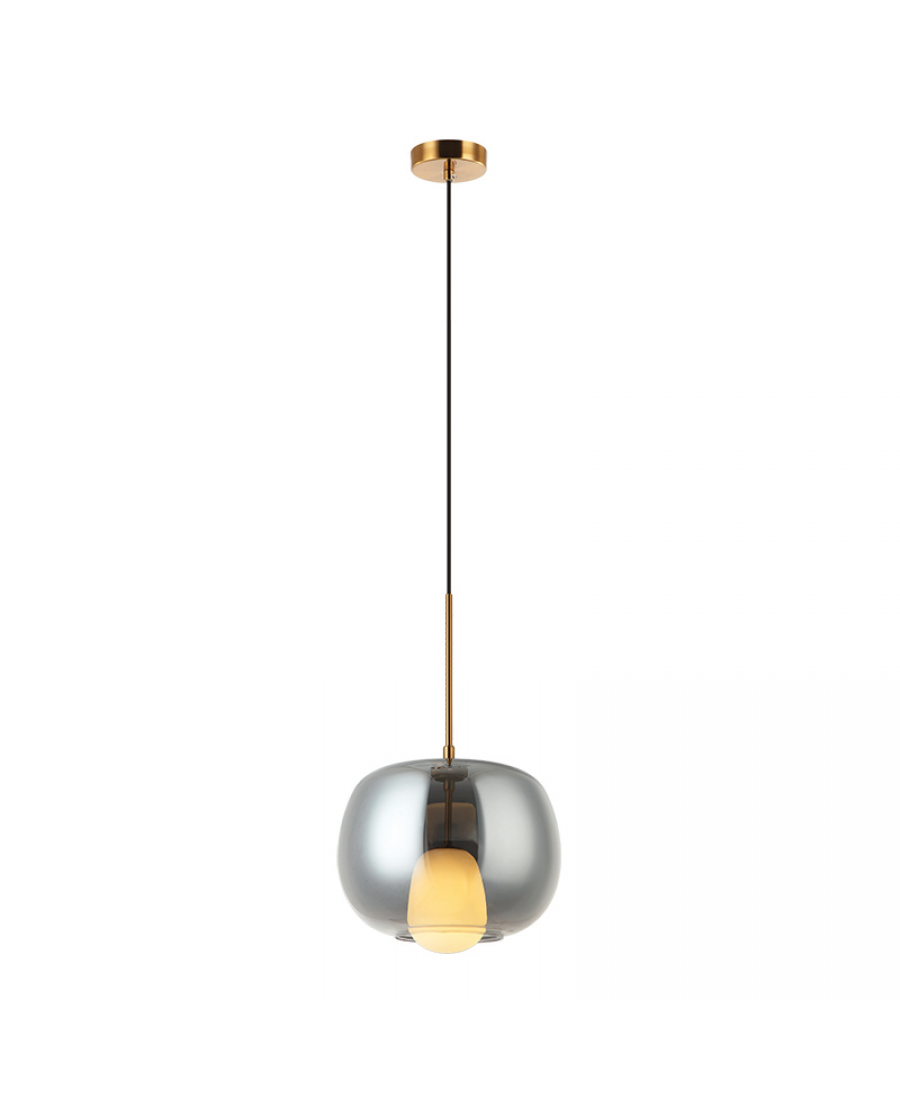 22058 PENDANT LIGHT G9 SMOKE GLASS - GOLD MAT Zambelis Lights