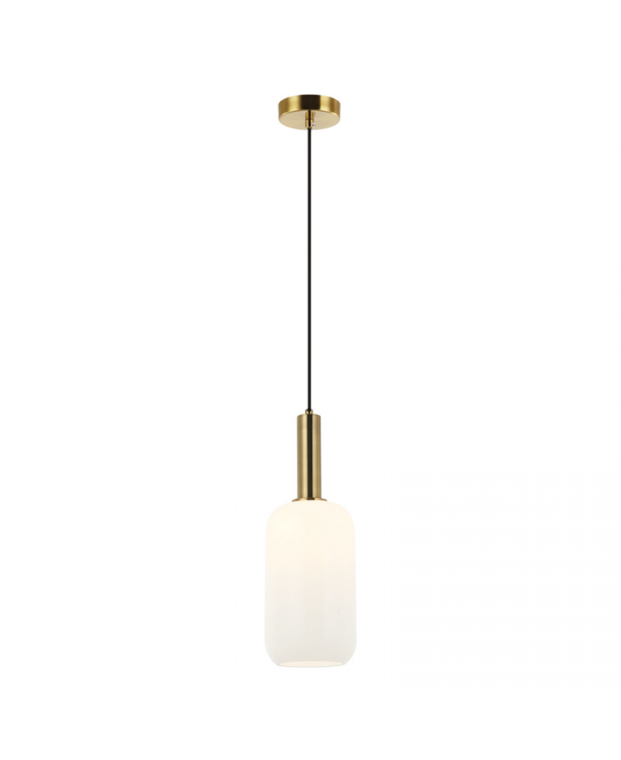 22070 PENDANT LIGHT 1XE27 MAX 40W OPAL - GOLD MATT Zambelis Lights