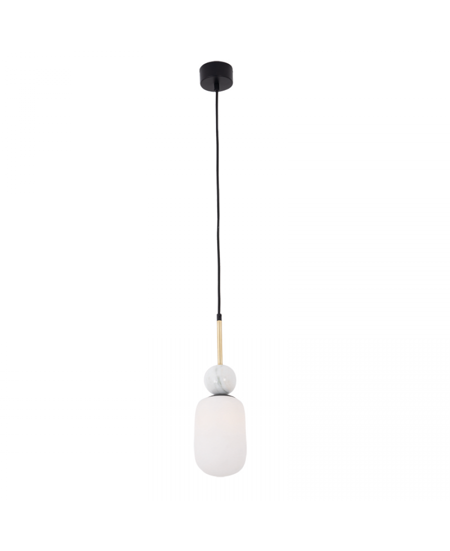 22215 PENDANT LAMP 1XE27 MAX 40W OPAL GLASS-WHITE MARBLE Zambelis Lights