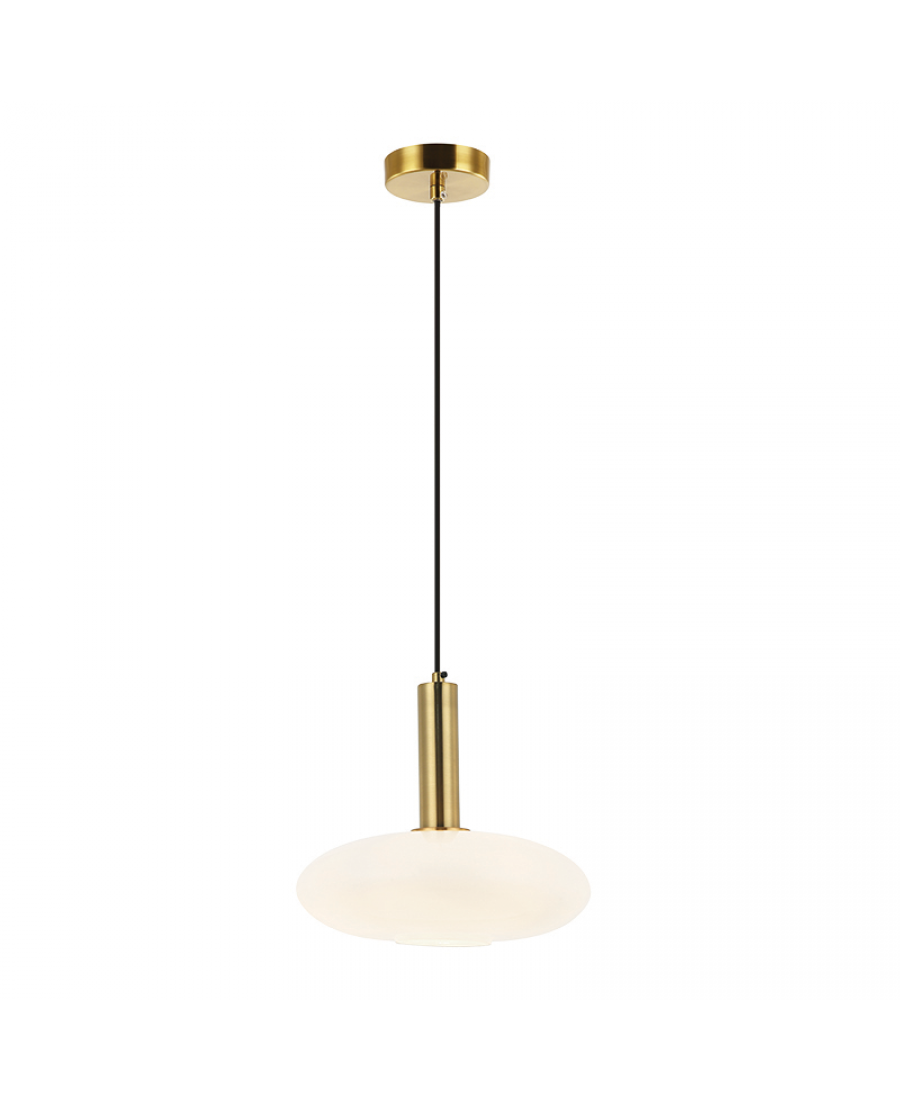 22072 PENDANT LIGHT 1XE27 MAX 40W OPAL- GOLD MATT Zambelis Lights