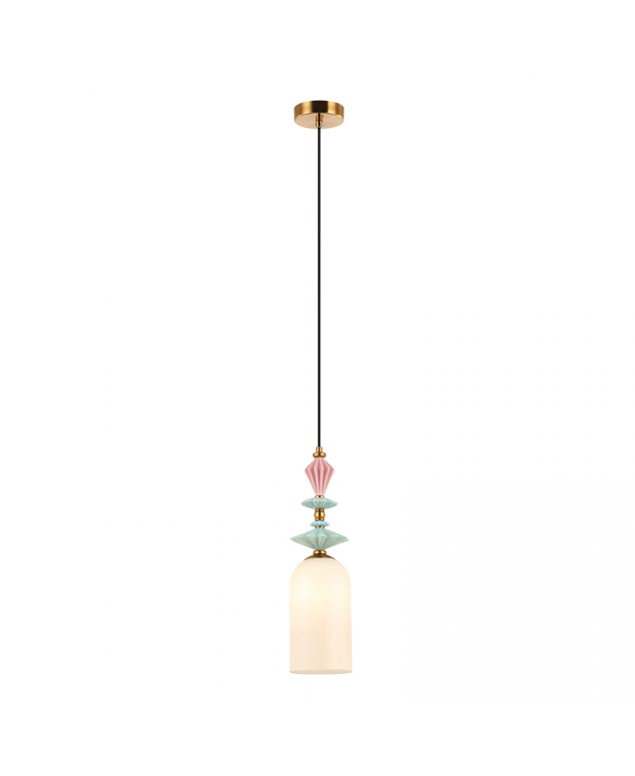 22078 PENDANT LIGHT 1XE27 MAX 40W OPAL WHITE GLASS & CERAMICS Zambelis Lights
