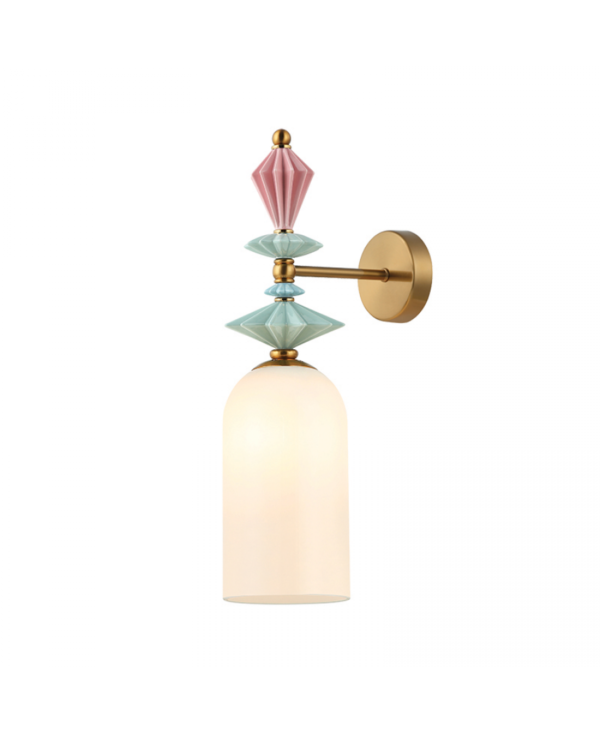 22080 WALL LIGHT 1XE27 MAX 40W OPAL WHITE GLASS & CERAMICS Zambelis Lights