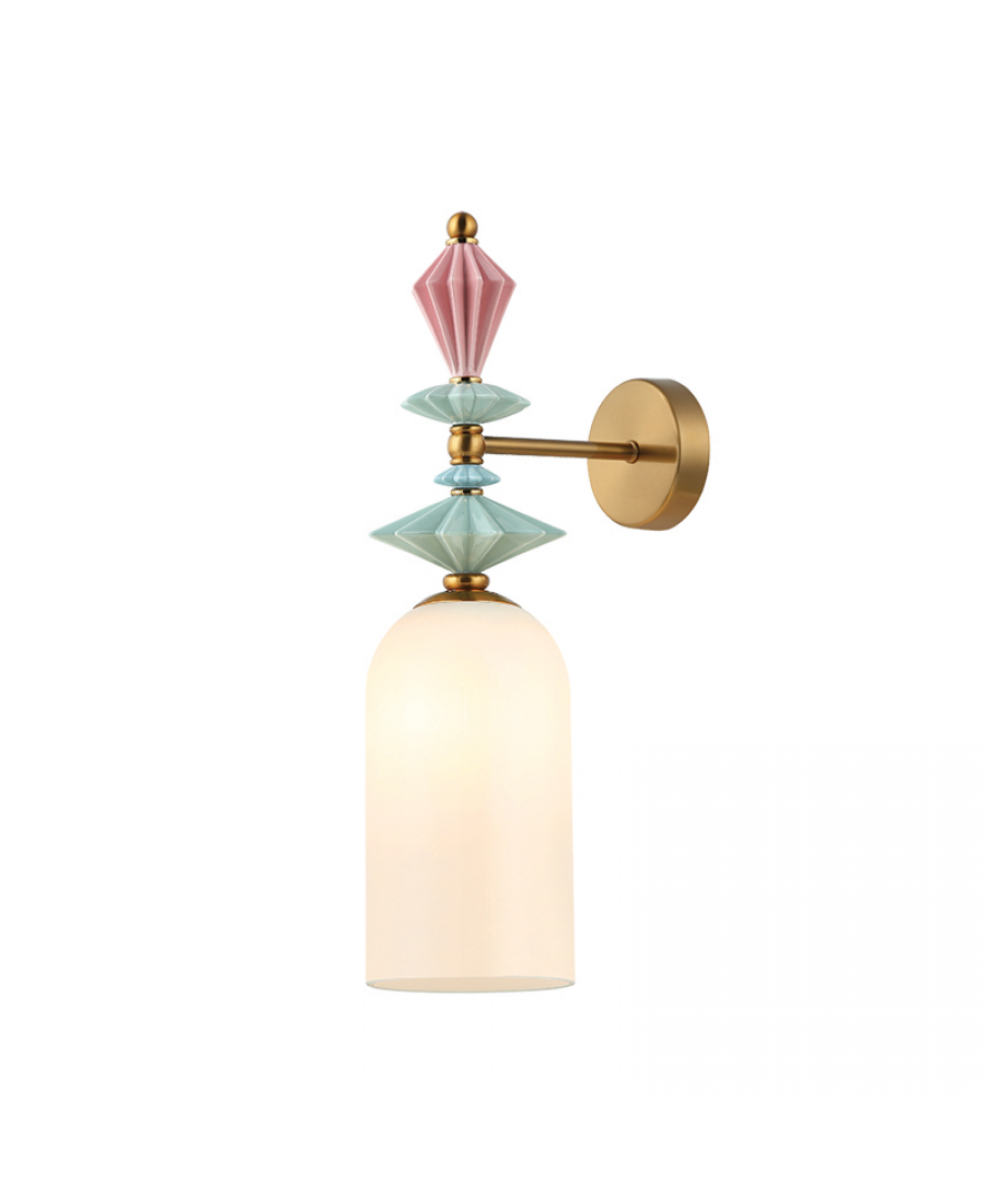 22080 WALL LIGHT 1XE27 MAX 40W OPAL WHITE GLASS & CERAMICS Zambelis Lights
