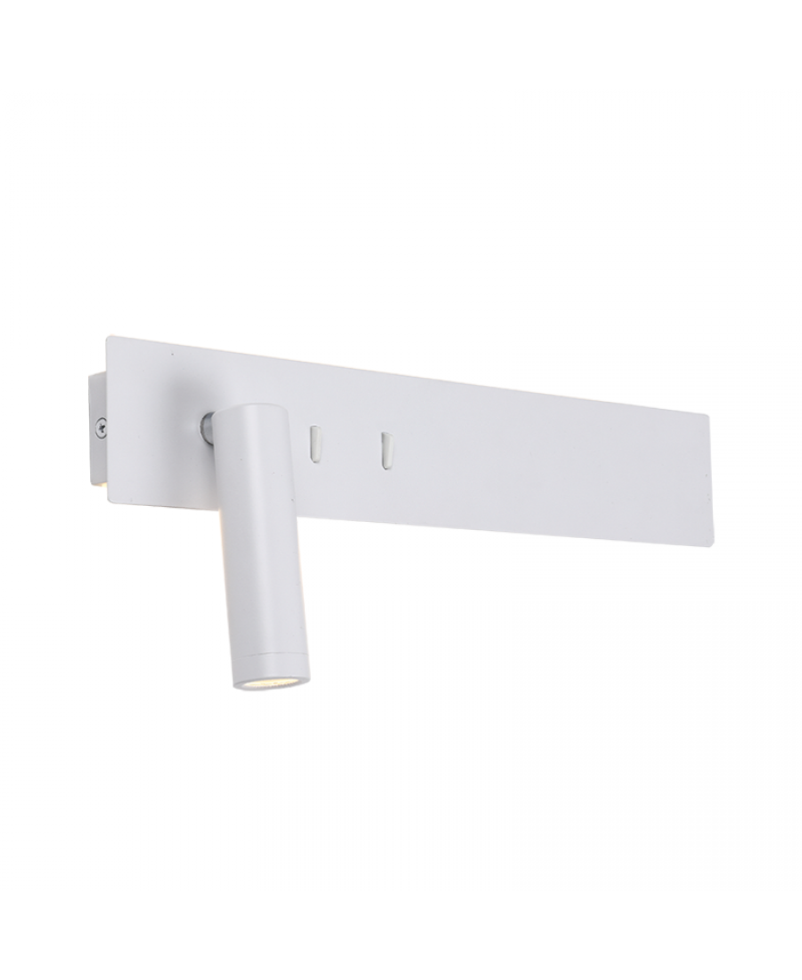 H52 HOTEL SCONCE LED 3W+10W WHITE MATT Zambelis Lights
