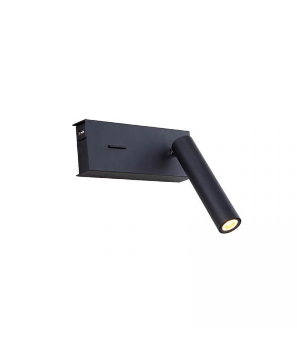H75 HOTEL SCONCE LED 3W SANDY BLACK WITH USB Zambelis Lights