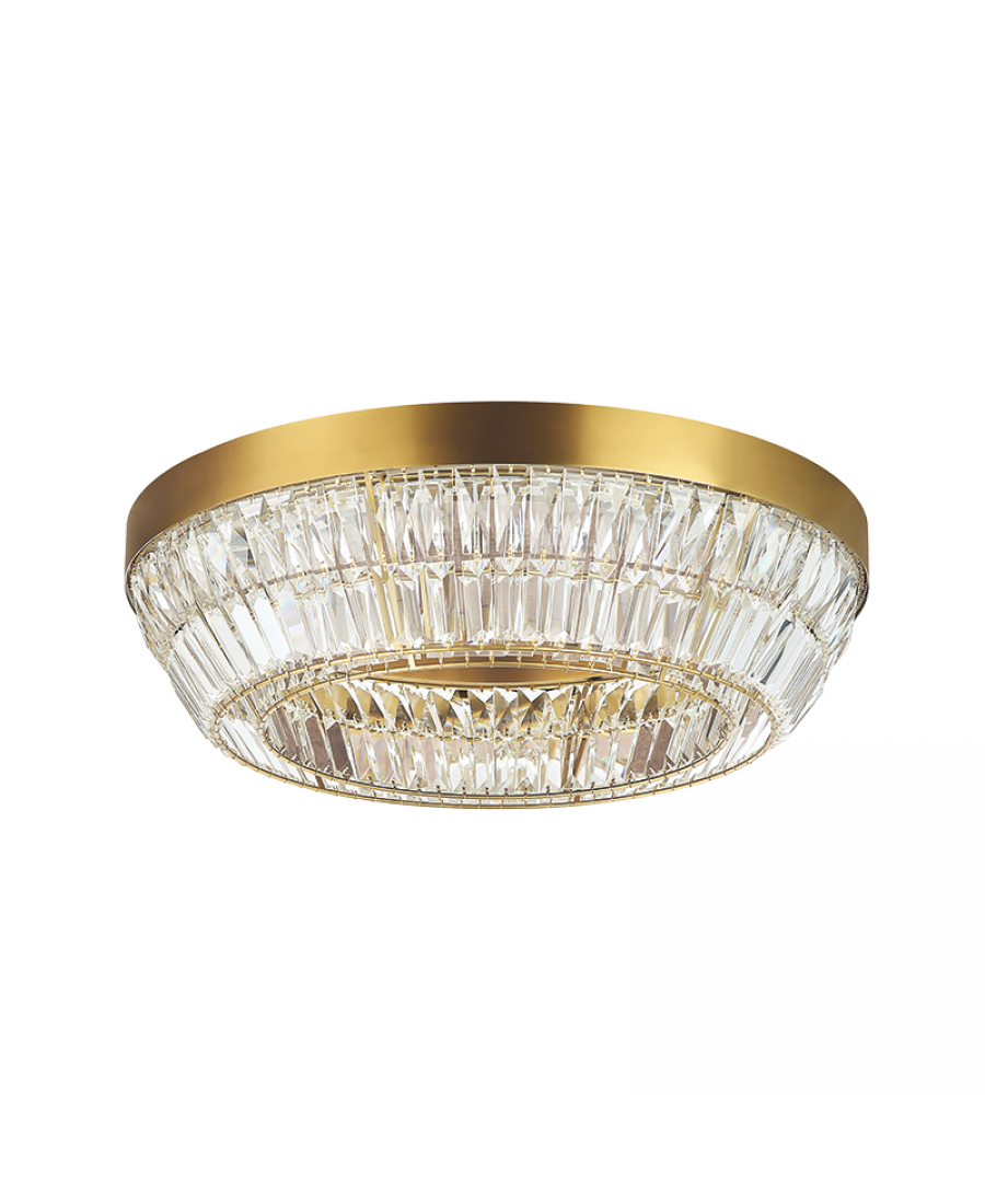 23047 CEILING LED LIGHT 38W 3000K METAL-CRYSTAL ANTIQUE BRASS Zambelis Lights
