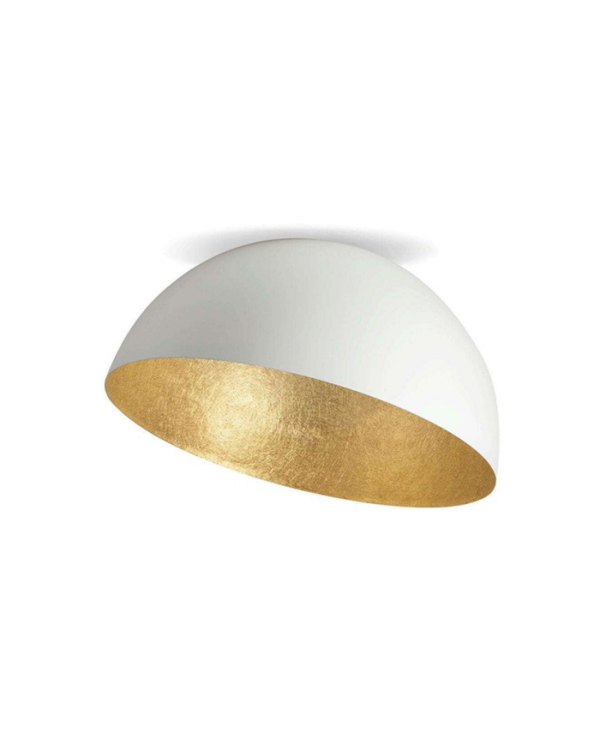 23258 CEILING LAMP E27 MAX 40W METAL WHITE - GOLD LEAF Zambelis Lights