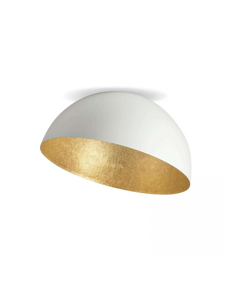 23258 CEILING LAMP E27 MAX 40W METAL WHITE - GOLD LEAF Zambelis Lights