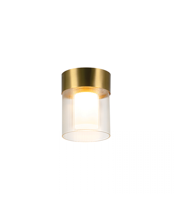 23017 CEILING LIGHT 9W 3000K METAL-GLASS GOLD SHADE Zambelis Lights