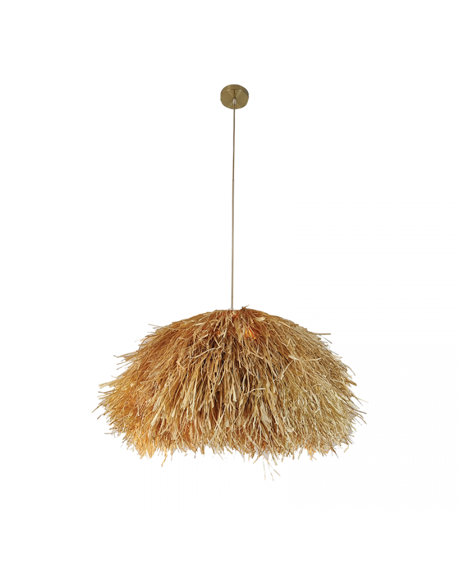 23197 PENDANT LAMP E27 MAX 20W RAFFIA NATURAL Zambelis Lights