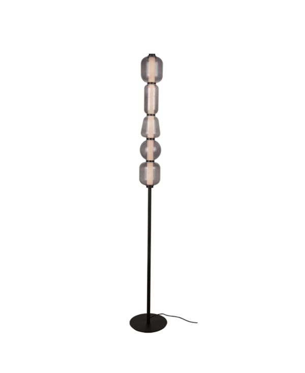 23064 FLOOR LED LIGHT 17W 3000K BLACK MATT METALL - SMOKED GLASS Zambelis Lights