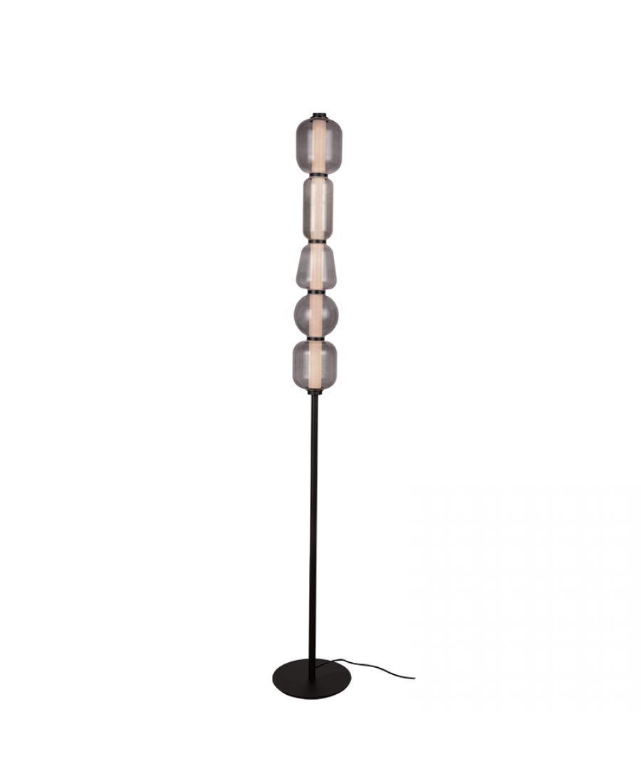 23064 FLOOR LED LIGHT 17W 3000K BLACK MATT METALL - SMOKED GLASS Zambelis Lights