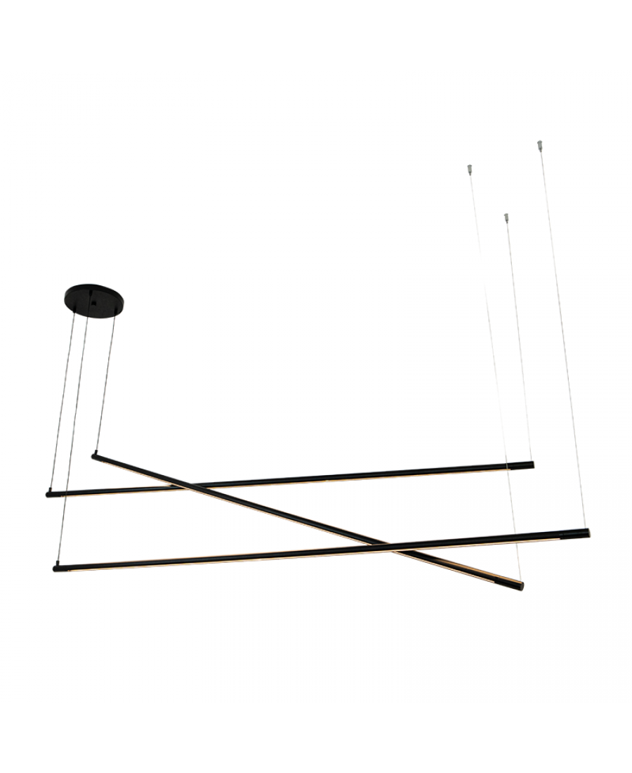 22237 LINEAR PENDANT LED LIGHT 64W BLACK SHADE Zambelis Lights