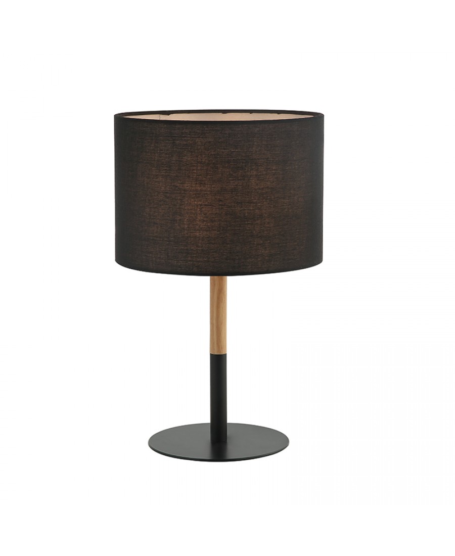 20214 TABLE LAMP E14 MAX 40W IRON & WOOD & FABRIC MATERIAL BLACK SWITCH FOR INTERIOR SPACES Zambelis Lights