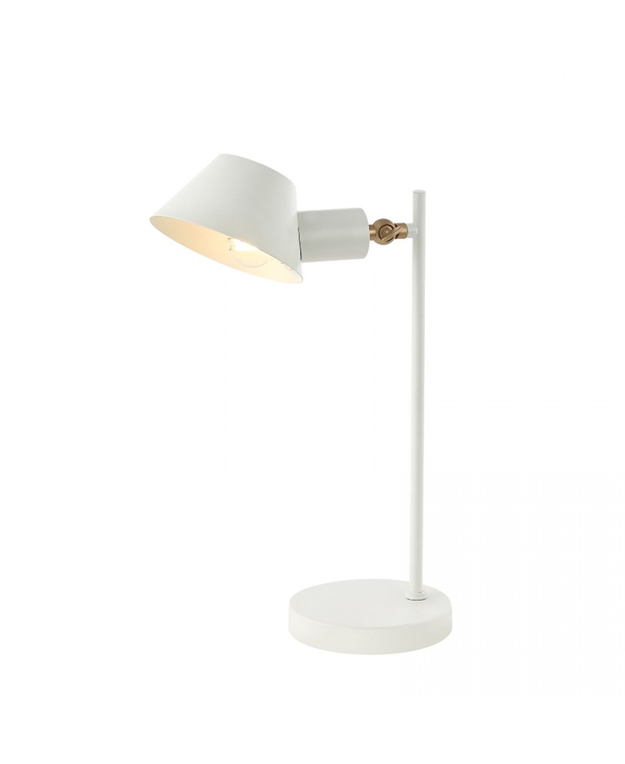 20222 TABLE LAMP E27 MAX 25W METAL - ALUMINUM WHITE - GOLD SHADES ON/OFF SWITCH Zambelis Lights