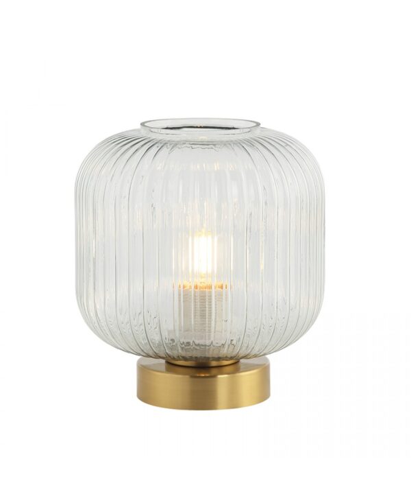 20250 TABLE LAMP E27 MAX 25W TRANSPARENT GLASS BRASS ON/OFF SWITCH Zambelis Lights