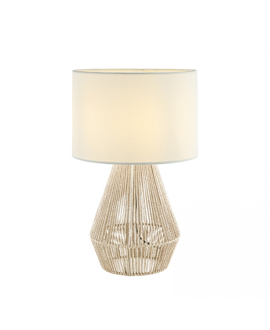 20235 TABLE LAMP E27 MAX 40W THREAD STRING CORD & LINEN NATRUAL ON/OFF SWITCH Zambelis Lights